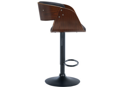 Tabouret de bar Portmore, similicuir, noyer noir/noir