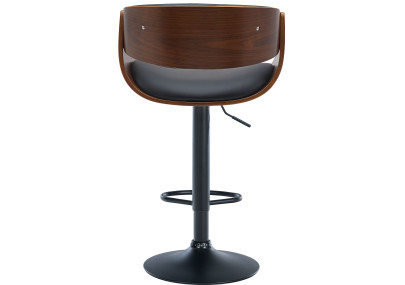 Tabouret de bar Portmore, similicuir, noyer noir/noir
