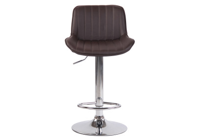 Set di 2 sgabelli da bar Lentini, similpelle, marrone cromato