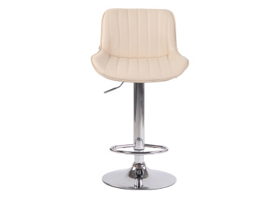 Set di 2 sgabelli da bar Lentini, similpelle, cromati, crema