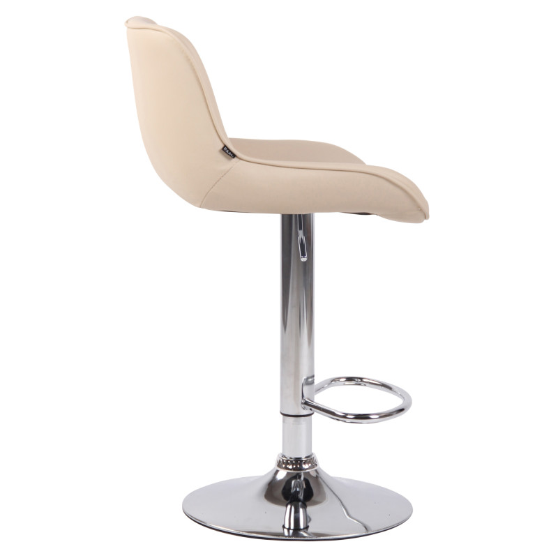 Set di 2 sgabelli da bar Lentini, similpelle, cromati, crema