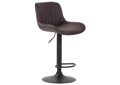 Set di 2 sgabelli da bar Lentini, similpelle, nero/marrone