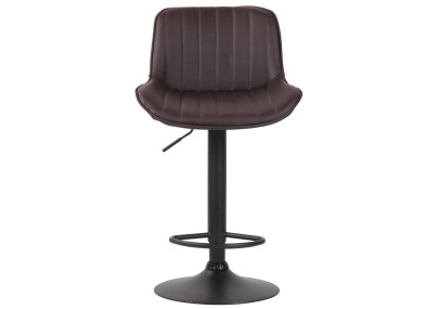 Set di 2 sgabelli da bar Lentini, similpelle, nero/marrone