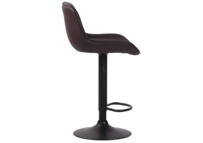 Set di 2 sgabelli da bar Lentini, similpelle, nero/marrone