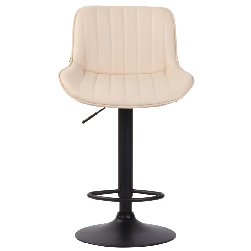 Lot de 2 tabourets de bar Lentini, similicuir, noir crème