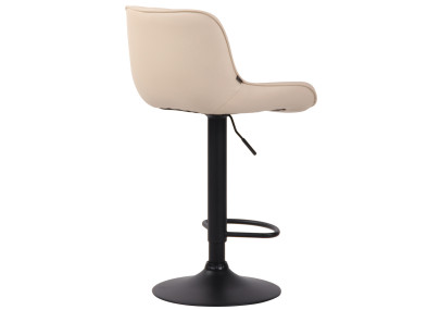 Juego de 2 taburetes de bar Lentini, de piel sintética, en negro y crema