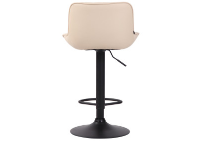 Ensemble de 2 tabourets de bar Lentini, similicuir, noir et crème