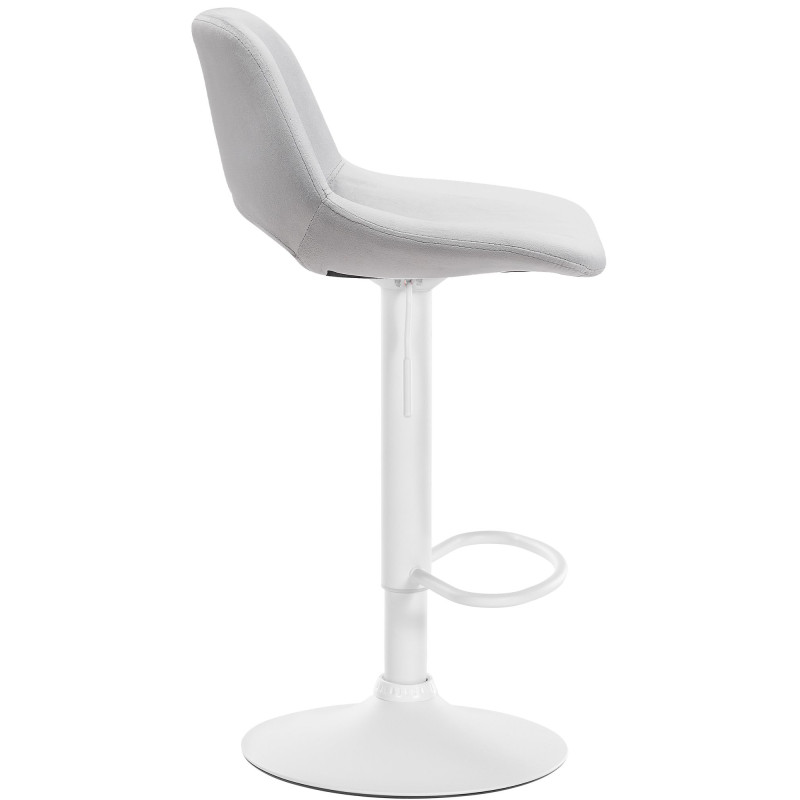 Ensemble de 2 tabourets de bar Camden en velours, blanc/gris clair