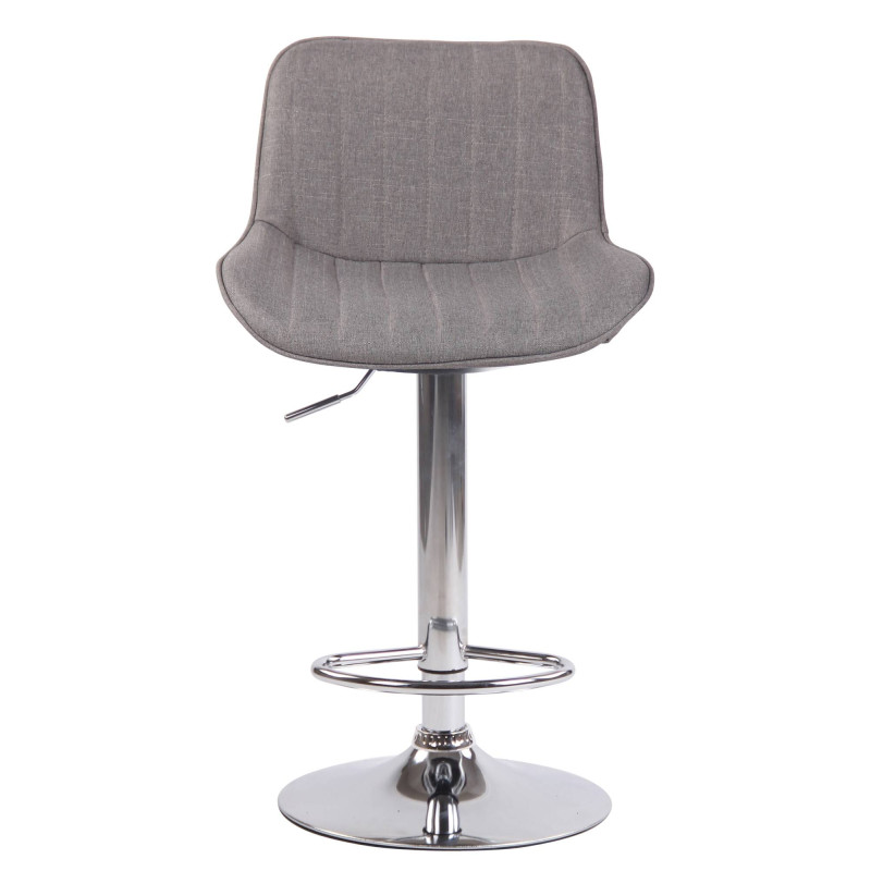 Ensemble de 2 tabourets de bar Lentini en tissu chromé gris