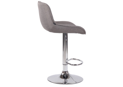 Ensemble de 2 tabourets de bar Lentini, tissu, gris chromé