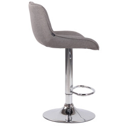 Ensemble de 2 tabourets de bar Lentini en tissu chromé gris