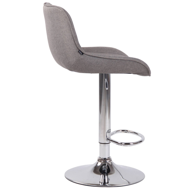 Ensemble de 2 tabourets de bar Lentini en tissu chromé gris