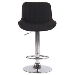 Ensemble de 2 tabourets de bar Lentini, tissu, chrome, noir