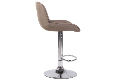 Set di 2 sgabelli da bar Lentini, tessuto, cromato, tortora