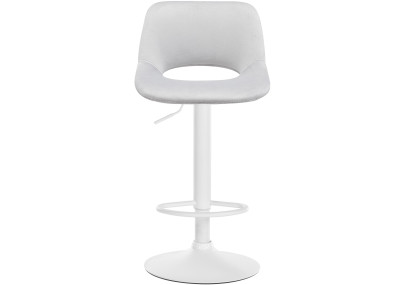 Lot de 2 tabourets de bar en velours Camden en blanc et gris clair