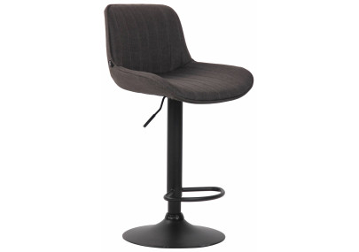 Set di 2 sgabelli da bar Lentini, tessuto, nero/grigio scuro