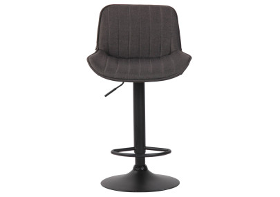 Conjunto de 2 banquetas de bar Lentini, em tecido, preto/cinza escuro