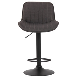Lot de 2 tabourets de bar Lentini en tissu noir gris foncé