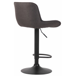 Lot de 2 tabourets de bar Lentini, tissu, noir/gris foncé