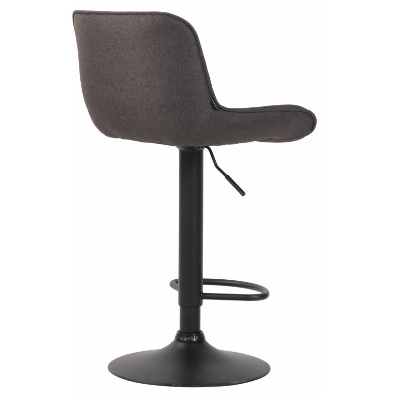 Lot de 2 tabourets de bar Lentini, tissu, noir/gris foncé