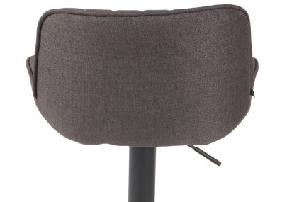 Lot de 2 tabourets de bar Lentini, tissu, noir/gris foncé
