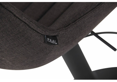 Lot de 2 tabourets de bar Lentini, tissu, noir/gris foncé