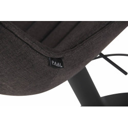 Lot de 2 tabourets de bar Lentini en tissu noir gris foncé