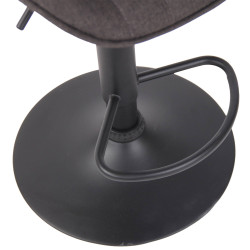 Set di 2 sgabelli da bar Lentini, tessuto, nero/grigio scuro