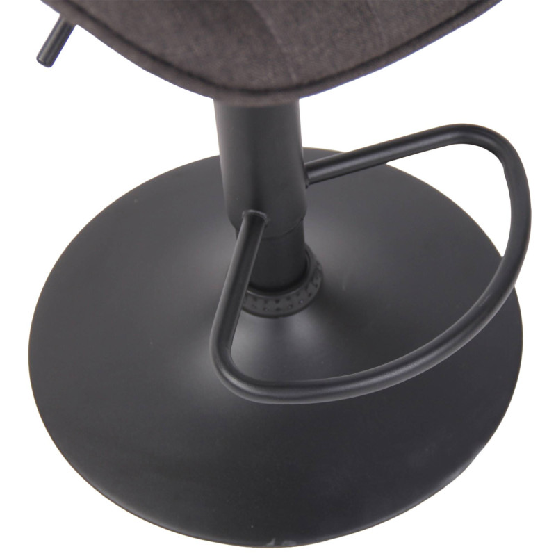 Lot de 2 tabourets de bar Lentini, tissu, noir/gris foncé