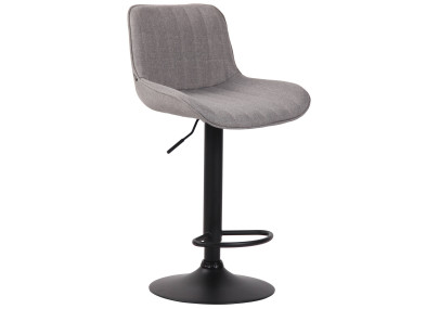 Ensemble de 2 tabourets de bar Lentini, en tissu, noir et gris
