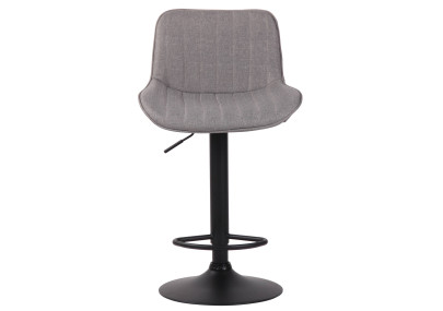 Ensemble de 2 tabourets de bar Lentini, en tissu, noir et gris