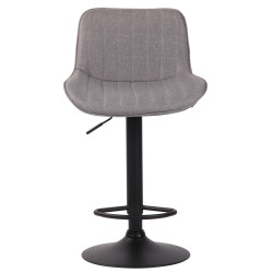 Ensemble de 2 tabourets de bar Lentini, en tissu, noir et gris