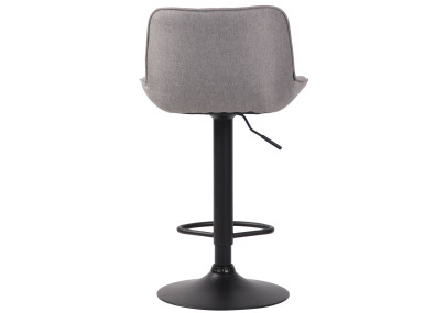 Ensemble de 2 tabourets de bar Lentini, en tissu, noir et gris