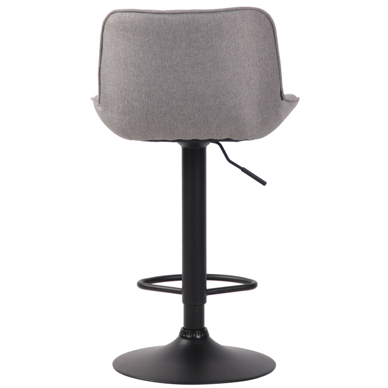 Ensemble de 2 tabourets de bar Lentini, en tissu, noir et gris