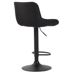 Lot de 2 tabourets de bar Lentini, tissu, noir