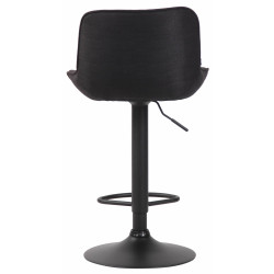 Lot de 2 tabourets de bar Lentini, tissu, noir