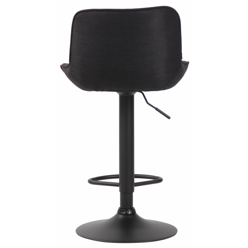 Lot de 2 tabourets de bar Lentini, tissu, noir