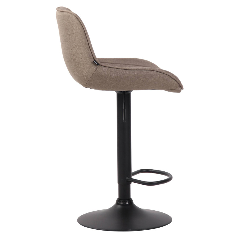 Lot de 2 tabourets de bar Lentini en tissu noir taupe