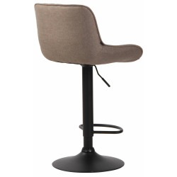 Conjunto de 2 banquetas de bar Lentini, tecido preto taupe