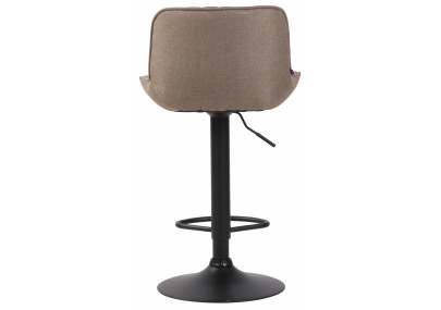 Ensemble de 2 tabourets de bar Lentini, tissu noir taupe