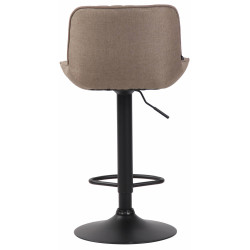 Ensemble de 2 tabourets de bar Lentini, tissu noir taupe