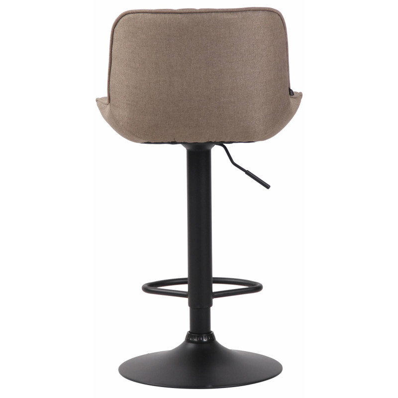 Ensemble de 2 tabourets de bar Lentini, tissu noir taupe