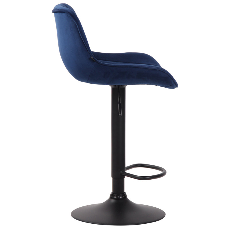 Lot de 2 tabourets de bar Lentini en velours noir bleu