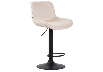 Ensemble de 2 tabourets de bar Lentini en velours, noir et crème