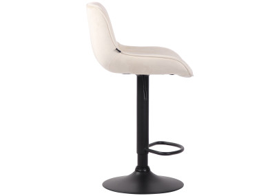 Juego de 2 taburetes de bar Lentini de terciopelo, negro y crema