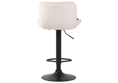 Conjunto de 2 banquetas de bar Lentini em veludo, nas cores preto e creme.