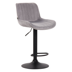 Lot de 2 tabourets de bar Lentini en velours noir gris