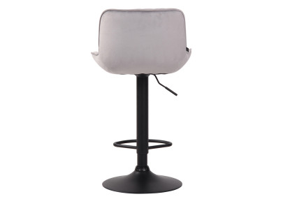 Juego de 2 taburetes de bar Lentini de terciopelo, negro y gris