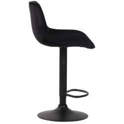 Lot de 2 tabourets de bar Lentini en velours noir noir