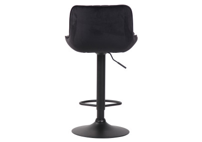 Juego de 2 taburetes de bar Lentini de terciopelo, negros